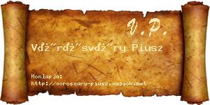 Vörösváry Piusz névjegykártya